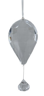 Acryl Tropfen m. Diamant. transparent, 9x25