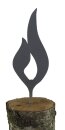 Flamme Metall, Stecker mittel 23x8,5cm (ohne Holz)