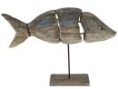 Fisch, auf Fuß stehend, altes Holz, 53x9x39cm