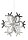 Metallschneeflocke 3D Hänger, silber mit Kristall, 12cm