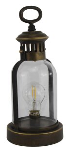 Laterne mit LED Batt., Lampe,Metall,Glas,15x15x33,5cm