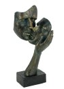 Skulptur Gesichter in Hand, Poly, 13,5x10x30cm