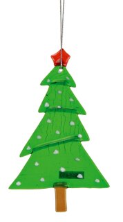 Glashänger, Weihnachtsbaum, 15x9cm
