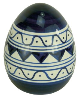Ei, stehend, mittel, Keramik, blau-weiß, 8.5×8.5×11.5cm