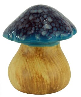 Pilz, blau, Keramik, 12x12x15cm