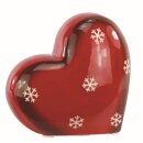 Spardose Herz groß, rot, Keramik, 12x5,5x13cm