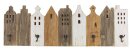 Garderobe Häuserzeile, Holz/Metall, 90x29.5x9.5cm