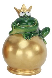 Froschkönig auf Ball, Keramik, 9,9x9,1x13,9cm