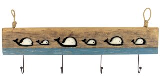 Garderobe Fische, Holz, 85x21,5x4cm