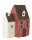 Haus rot/weiß, m. LED, 2xAA, Holz, 16x8,5x20cm