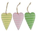 Hänger Herz Linien, 3-sort, rosa/gelb/grün,...