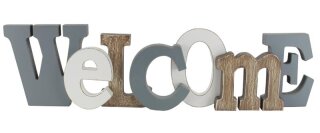 Schriftzug "Welcome", Sperrholz, 46,5x12x3,5cm