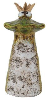 Zaunstecker Frosch groß, Keramik, 9,6x9,6x21,7cm