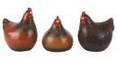 Hühner klein 3-sort, Keramik, 10,6x7,9x12,2cm