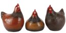 Hühner groß 3-sort, Keramik, 16,5x11,6x17,3cm