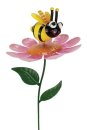 Gartenstecker Biene auf Blume, Metall, 17,5x17,5x84,5cm