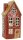 Windlicht, Haus, Keramik, orange m. gelbem Dach, 11x9,5x23cm