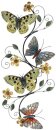 Wandbild Schmetterlinge lang, Metall, 115x52x4,5cm