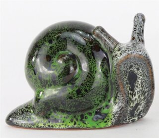 Schnecke klein, grün, Keramik, 10.3×5.8×7.6cm