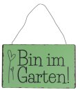 Blechschild "Garten", 22x13cm