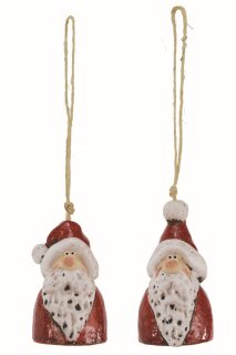 Weihnachtsmann Glocke, 2-sort, Keramik, 6.6*6.2*11.7cm