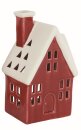 Windlicht Haus klein, rot, Keramik, 8,1x6,1x13,4cm