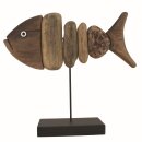 Fisch auf Ständer groß, altes Holz, 39x10x36cm