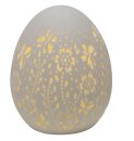 Ei mit LED weiß, klein, Porzellan, 10,3x10,3x12,2cm