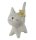 Katze weiß mit gelber Blume, groß, Porzellan, 11,8x11,8x19cm
