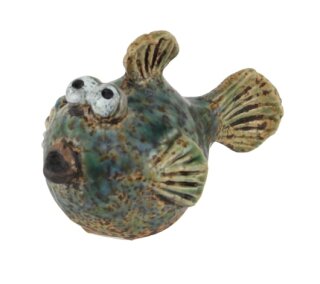 Kugelfisch klein, Keramik, 8,2x5x5,4cm
