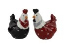 Huhn mit Löchern, 2er-Set, rot/schwarz, Keramik,...