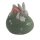 Hase auf Ei liegend, klein, Keramik, 7,5x6x7,9cm