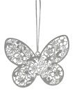 Hänger Blume/Schmetterling/Herz, 3-sort., weiß, Metall, 12x12x1cm