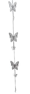 Girlande Schmetterlinge, weiß, Metall/Acryl, 9x1x103cm