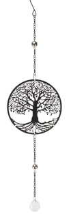 Girlande Baum, schwarz, Metall/Acryl, 15x3x60cm