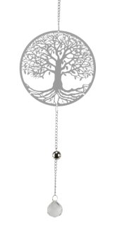 Girlande Baum, weiß, Metall/Acryl, 15x3x60cm