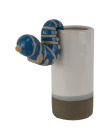 Raupe blau, Keramik, 9,7x3,6x7cm