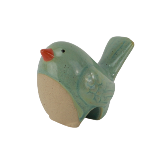 Vogel grün, Keramik, 9x5,8x6,5cm