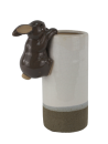 Kantenhänger Hase, Keramik, 9x4x6,2cm